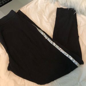 Black sparkle stripe leggings